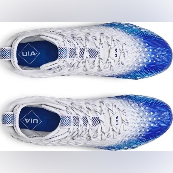 Under Armour Spotlight Clone 3.0 MC 'White Blue' football cleats. NWT in box! - Picture 2 of 5